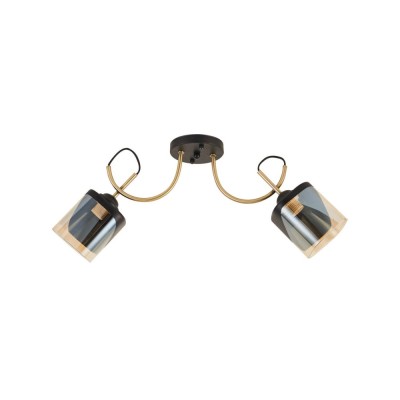 Lustra Smoky 2XE27 IP20, negru+auriu, Erste foto