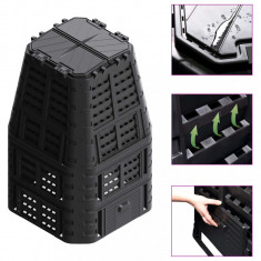 Gossi compostor de gradina, negru, 93,3x93,3x146 cm, 1000 l