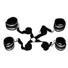 Set Catuse Lovetoy "My Bed Restraints" Argintiu##