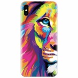 Husa silicon pentru Apple Iphone X, Colorfull Lion 002