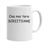 Cana alba personalizata, &quot;Cea mai buna scriitoare &quot;model1, INOVATIX&reg;. 330ml