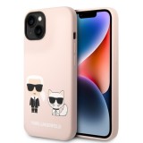 Husa pentru iPhone 15 Plus / iPhone 14 Plus - Karl Lagerfeld Silicone MagSafe (KLHMP14MSSKCI) - Light Pink Karl&amp;Choupette