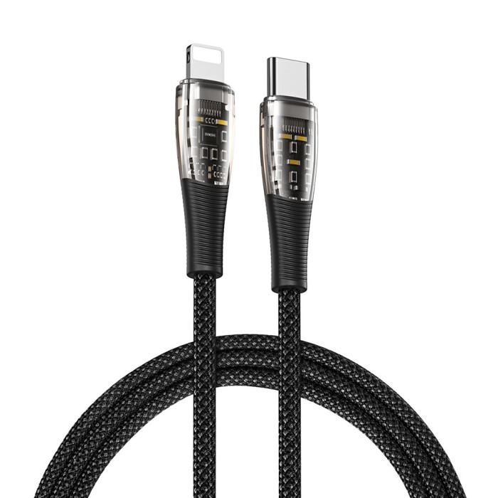 Cablu de date usb-c la lightning, 20w, 1m, duzzona, grey