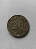 ROMANIA - 20 Bani 1900 . Piesa de colectie mai rara in aceasta stare. AUNC