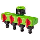Distribuitor 4 Valve Verto 15G761, Racord 1&quot;-3/4&quot;, Blocare Debit, Sisteme Irigatii, Gradina, HardWork ToolsRange