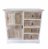Comoda lemn alb maro 85 x 40 x 86 cm