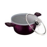 Cumpara ieftin Oala marmorata cu capac, 24 cm Purple Eclipse Berlinger Haus BH 6629