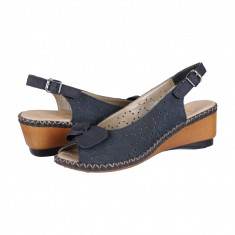 Sandale piele dama Rieker Neesa blue 6617814 foto