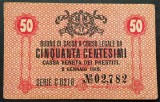 Cumpara ieftin BANCNOTA ISTORICA 50 CENTESIMI - AUSTRO-UNGARIA (ITALIA), anul 1918 * cod 343