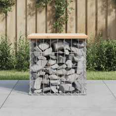 vidaXL Bancă de grădină, design gabion, 43x44x42 cm, lemn masiv de pin