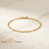 Bratara Noblesse Classico , Bratara unisex placata cu aur 14K model lant 19 cm