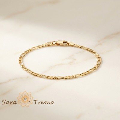 Bratara Noblesse Classico , Bratara unisex placata cu aur 14K model lant 19 cm foto