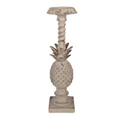 Sfesnic lumanare ceramica bej 11x11x41 cm