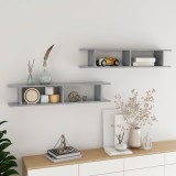 Gossi rafturi de perete, 2 buc., gri beton, 105x18x20 cm, pal