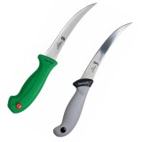 Cumpara ieftin Set 2 cutite pentru fasonare 26.5 cm, lama curbata 12.5 cm, 98 g buc, otel inoxidabil, manere ergonomice, culori aleatorii