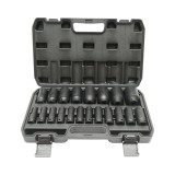 Trusa 20 chei tubulare de impact lungi Breckner Germany, Cr-Mo, 10-38 mm, 78 mm, patrat 1/2 inch, pentru suruburi si piulite