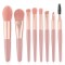 Mini set portabil 8 pensule de machiaj roz, flippy