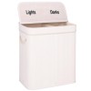 Cos de rufe din bambus cu capac, 2 compartimente, sac detasabil, volum 100L, 54x35x60cm, alb Household NewTrend, Oem