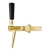Zapfhahn, Kompensatorhahn, Bierzapfhahn, Schankhahn aus Chromnickelstahl, Modell - C-TAP, Goldoptik, Gewindel&auml;nge: 35 mm