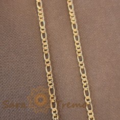 Lantisor unisex clasic placat cu aur 18K, model 3-1-1-1