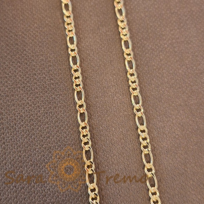 Lantisor unisex clasic placat cu aur 18K, model 3-1-1-1