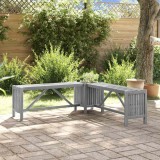 vidaXL Bancă grădină de colț cu jardinieră 117cm gri lemn masiv acacia 311824
