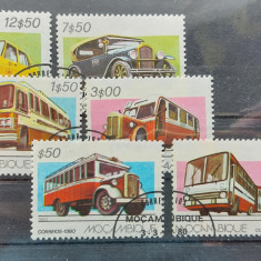 TS22 - Timbre serie Mozambic - automobile - autobuz 1980