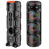 Boxa Portabila AT Performance ZQS8301, 3 x 8 inch, Bluetooth 5.0, Lumini LED, Microfon Wireless