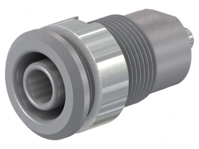 Soclu banană gri 4mm 24A 1kV alamă nichelată foto