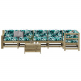 VidaXL Set mobilier de grădină cu perne, 7 piese, lemn de pin tratat