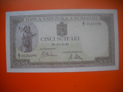 HOPCT ROMANIA 500 LEI 1941 AUNC / UNC -2 APRILIE [ 4 ] foto