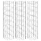 vidaXL Straturi &icirc;nălțate de gabioane, 3 buc., 30x30x200 cm, fier 151251