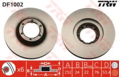 Disc frana RENAULT TRAFIC I platou / sasiu (PXX) (1989 - 2001) TRW DF1002