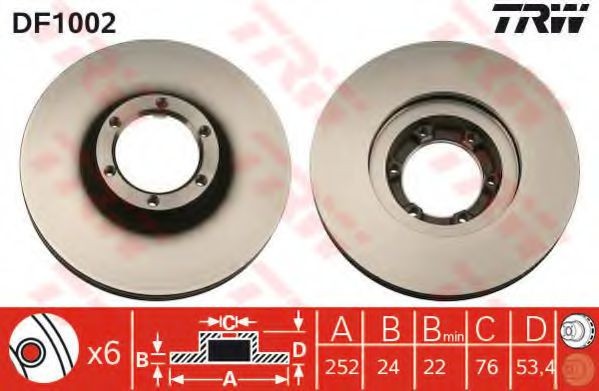 Disc frana RENAULT TRAFIC I bus (TXW) (1989 - 2001) TRW DF1002