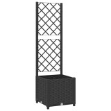 Cumpara ieftin Jardiniera de gradina cu spalier, neagra, 40x40x136 cm, PP