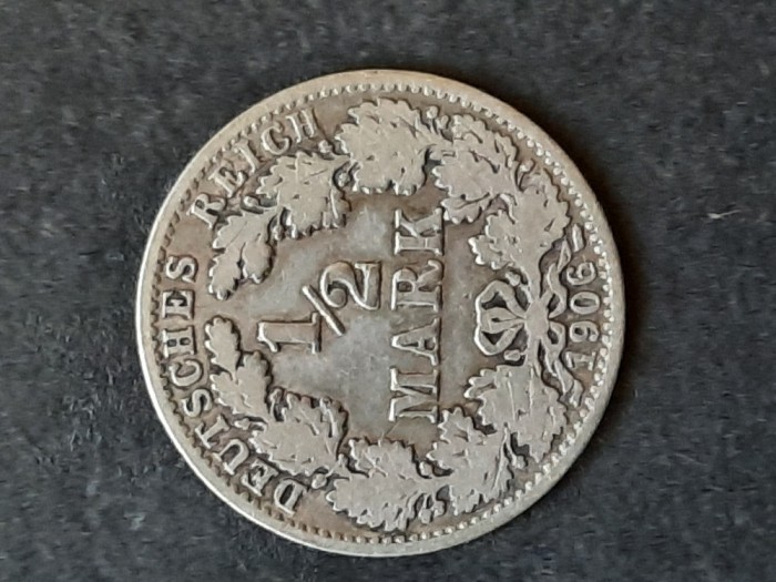 1/2 Mark 1906, litera A, Germania - B 5876