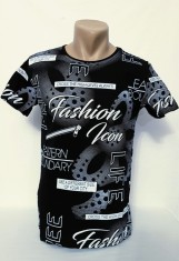 Tricou barbati negru fashion - XXL foto