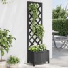 VidaXL Jardinieră cu spalier, negru, lemn masiv de brad 365478