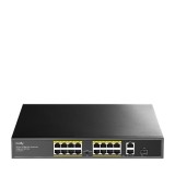 CUDY 16-Port 10/100M PoE+ Switch 2 Gigab