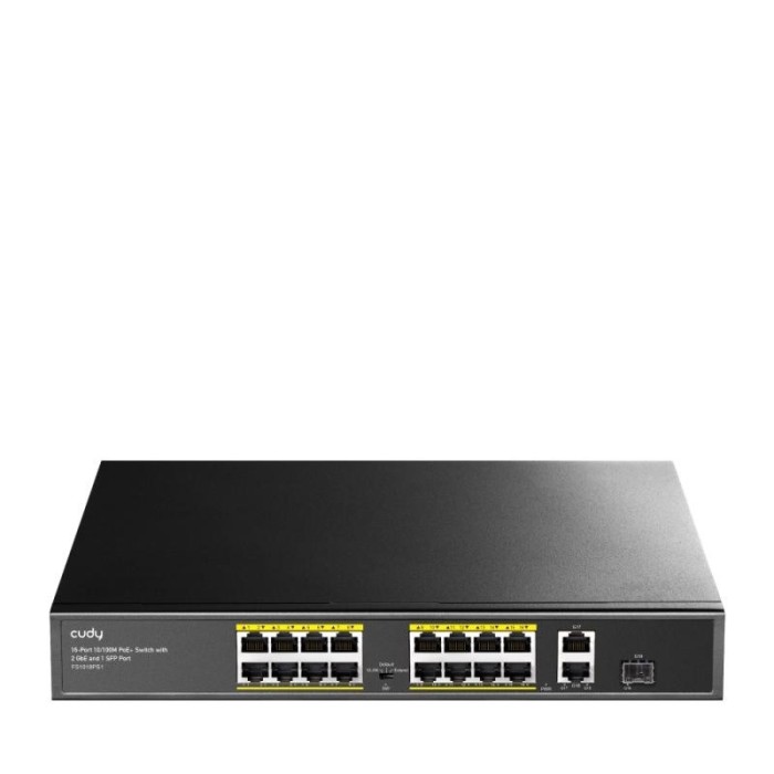 CUDY 16-Port 10/100M PoE+ Switch 2 Gigab
