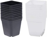 Set de 20 de ghivece pentru plante ZYFFHG, alb/negru, plastic, 7 x 7 x 8 cm