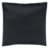Perna Decorativă Neagră Velvet 45x45cm &ndash; Iarnă cu Dungă Reliefată, Catifelată