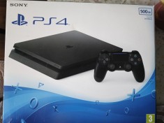 PS4 slim 500gb negru cu toate accesoriile originale+ 2 jocuri