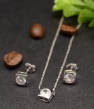 Set Argint 925 cu element zirconiu, patrat Set367D, Argintboutique
