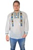 Bluza tip ie barbati RB 2, alb crystal/olive , marimea S, Bumbac, La baza gatului