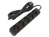 Prelungitor alimentare LANBERG 3m 5 prize 10A negru gumă