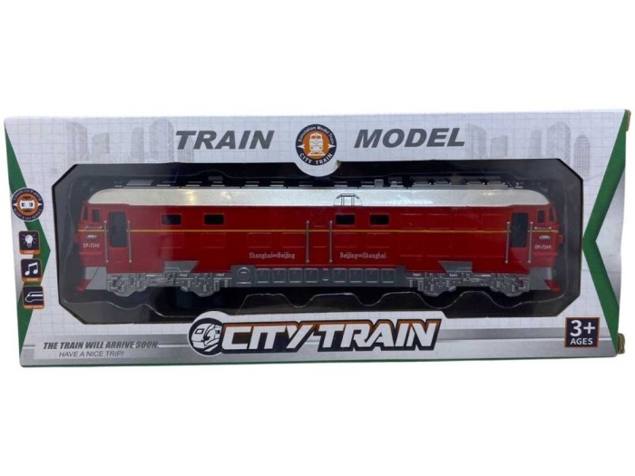 Tren - locomotiva rosie cu sunete si lumini