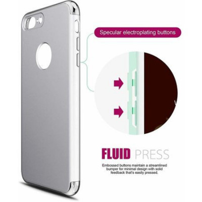 Husa pentru Apple iPhone 8 Plus, GloMax 3in1 PerfectFit, Silver foto