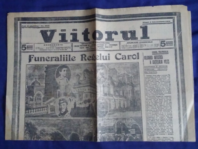 Ziarul Viitorul : Funeraliile Regelui Carol I - 1914 foto