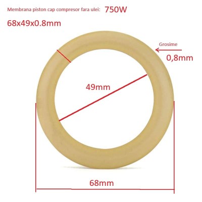 Membrana Piston cap compresor fara ulei 750W 68x49x0.8mm CH166 foto